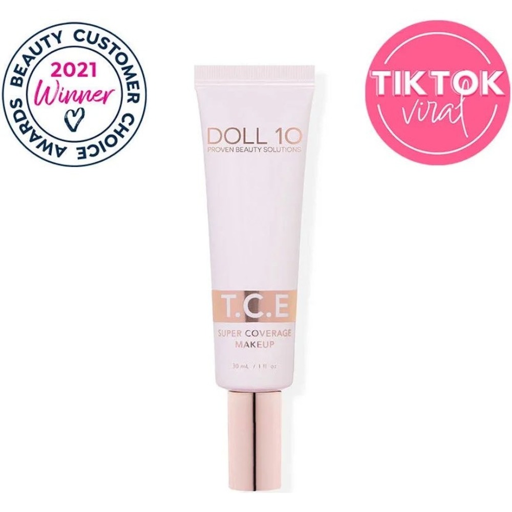 NEW Doll 10 T.C.E Super Coverage Makeup Foundation Light 60mL 2oz Full Size